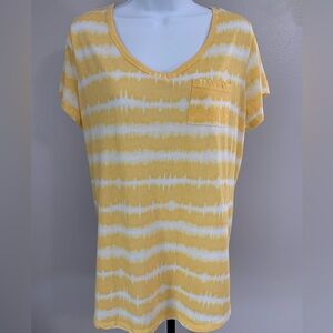 Studio 1886 Yellow and White Relaxed Short Sleeve T-Shirt